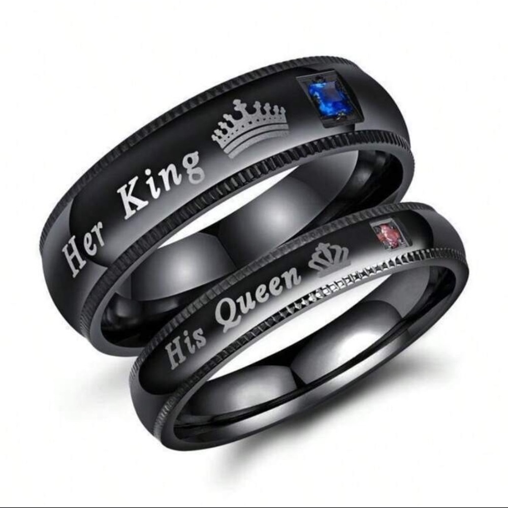 Fashion Couple Ring Her King His Queen Personalized Ring